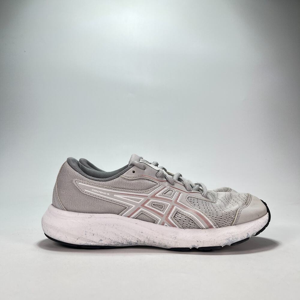 ASICS Gel-Contend 9 Light Grey Pink Lace Up Running Shoes 1014A337 Womens Size 6